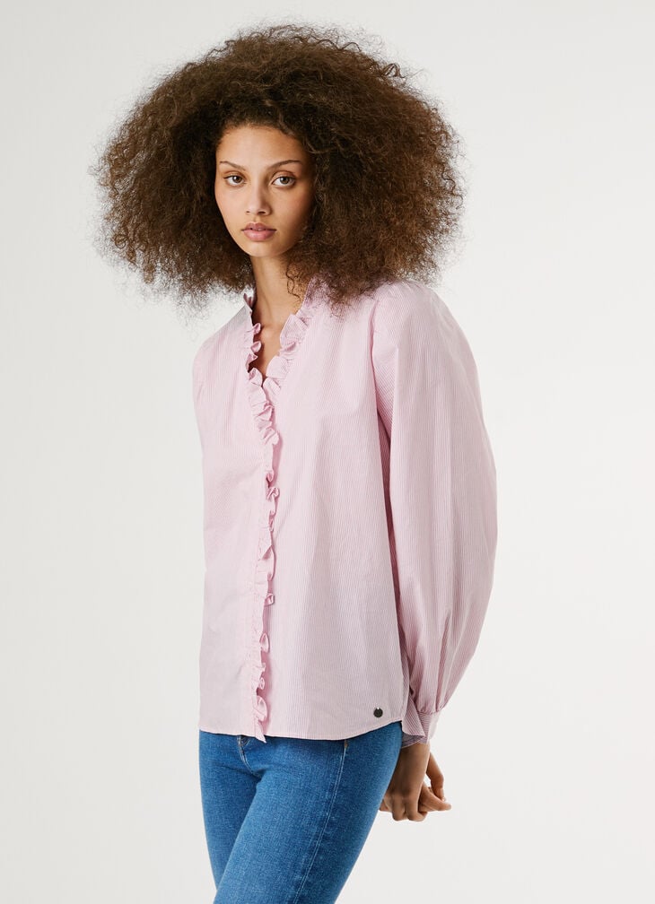 Pepe Jeans Poplin Ruffle Blouse