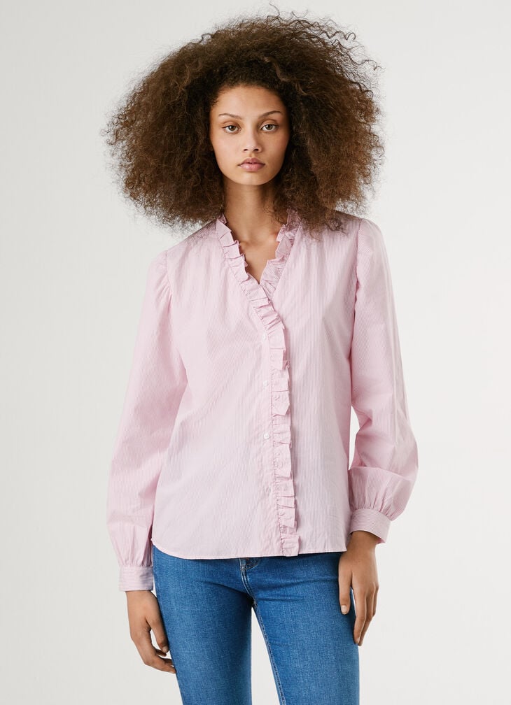 Pepe Jeans Poplin Ruffle Blouse