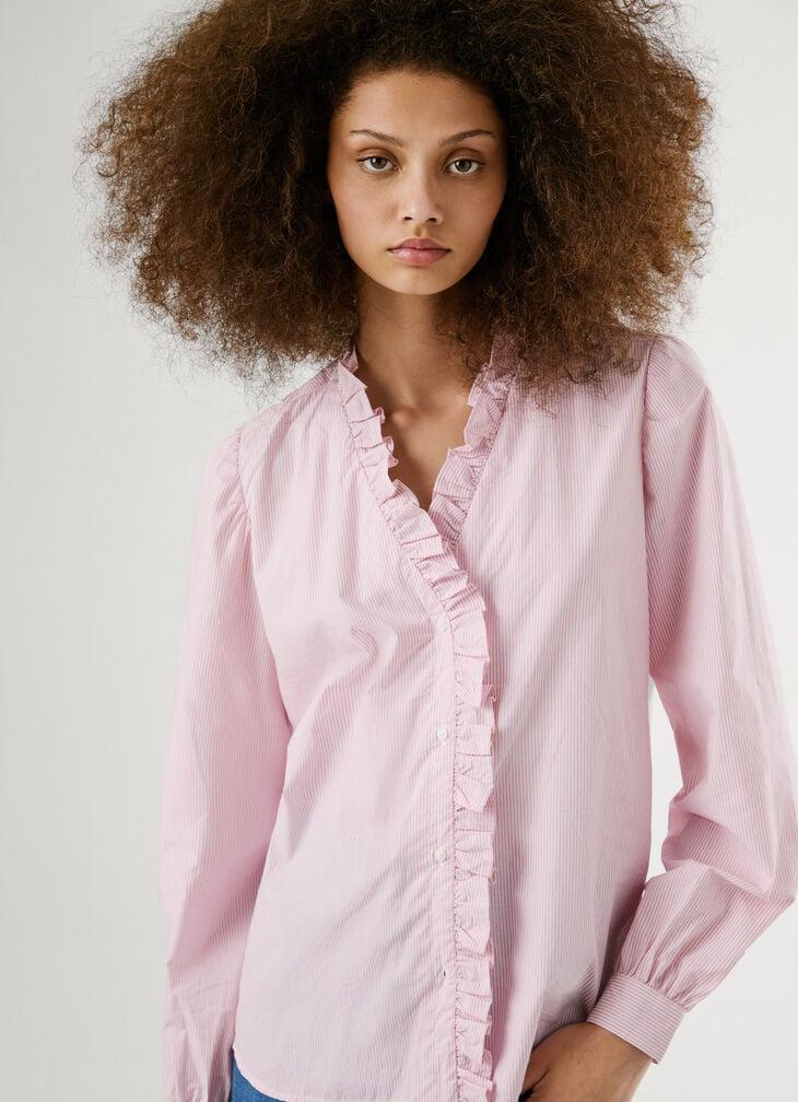 Pepe Jeans poplin ruffle blouse