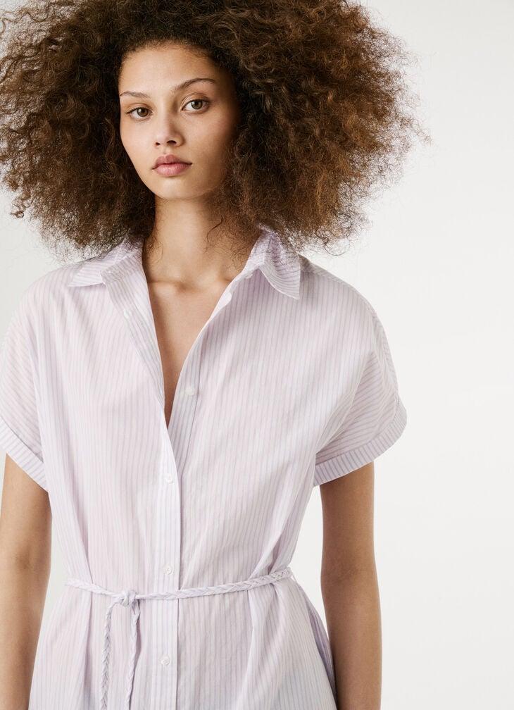 Pepe Jeans Poplin Shirt Collar Midi Dress