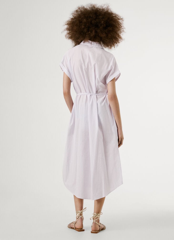 Pepe Jeans Poplin Shirt Collar Midi Dress