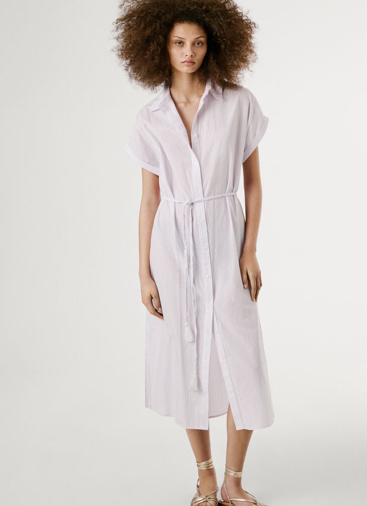 Pepe Jeans poplin shirt collar midi dress