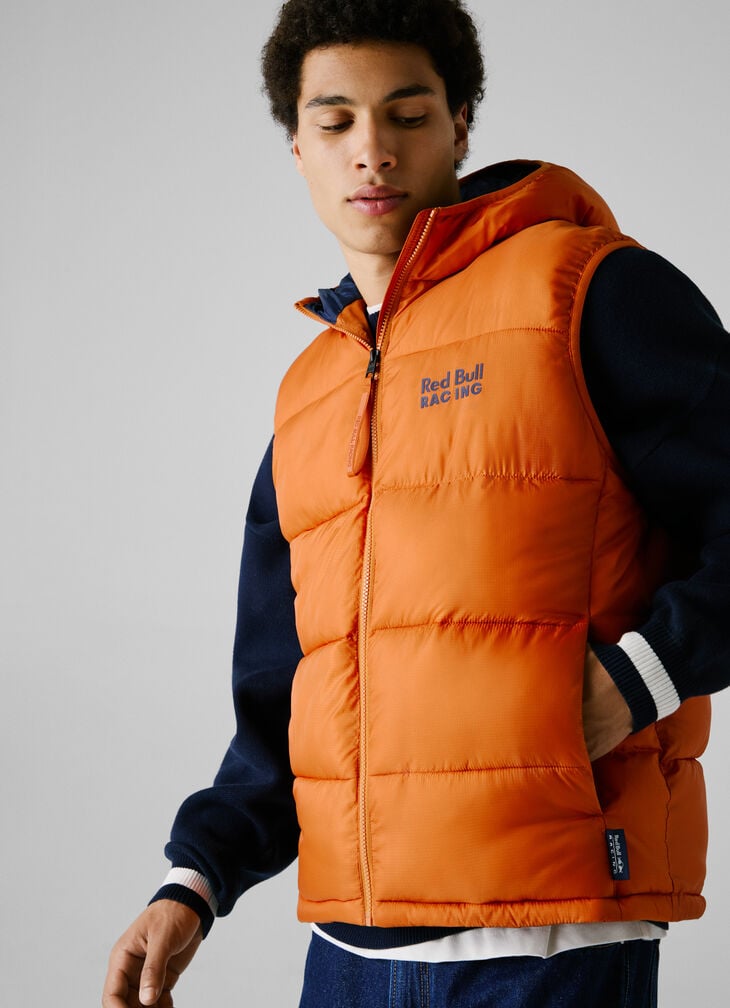 Pepe Jeans printed logo hooded gilet