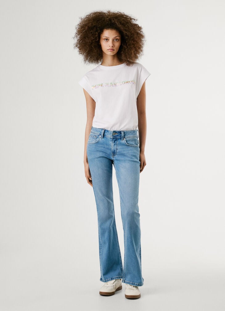 Pepe Jeans Printed Multicolor Logo T-shirt