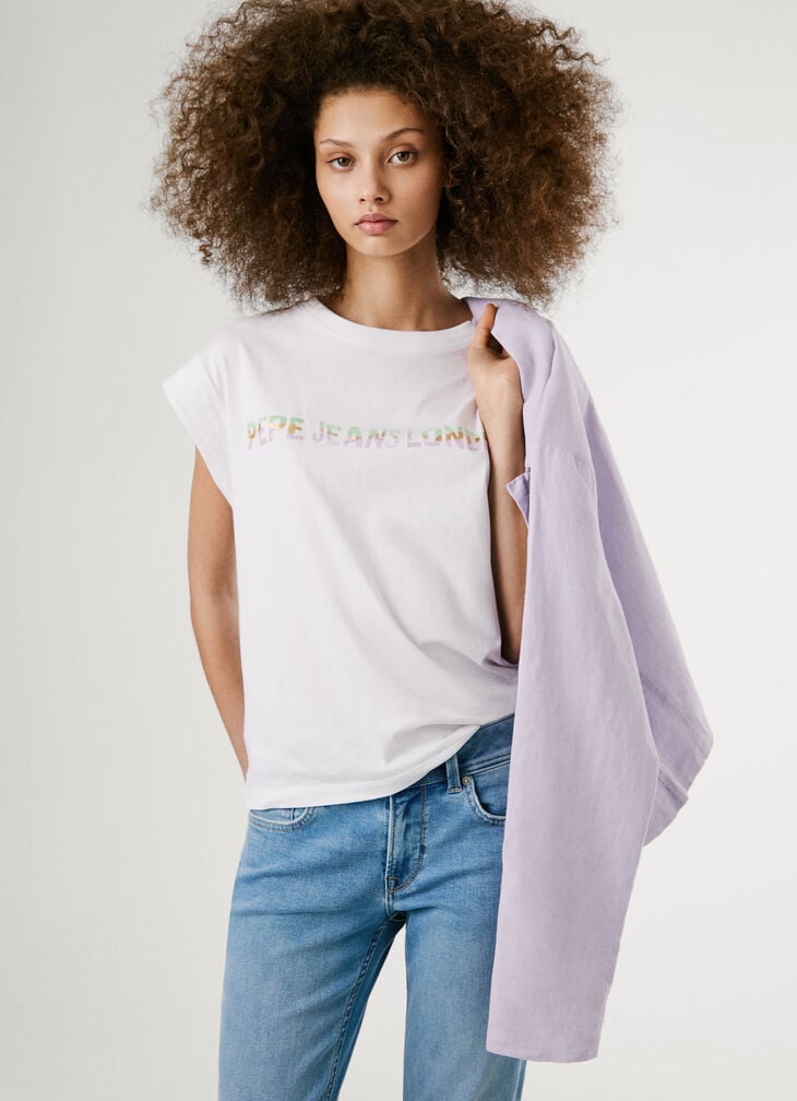Pepe Jeans printed multicolor logo t-shirt