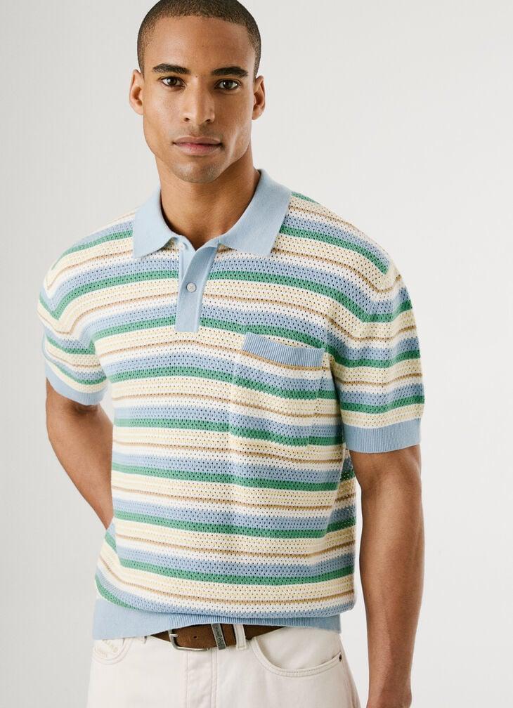 Pepe Jeans regular fit crochet striped polo