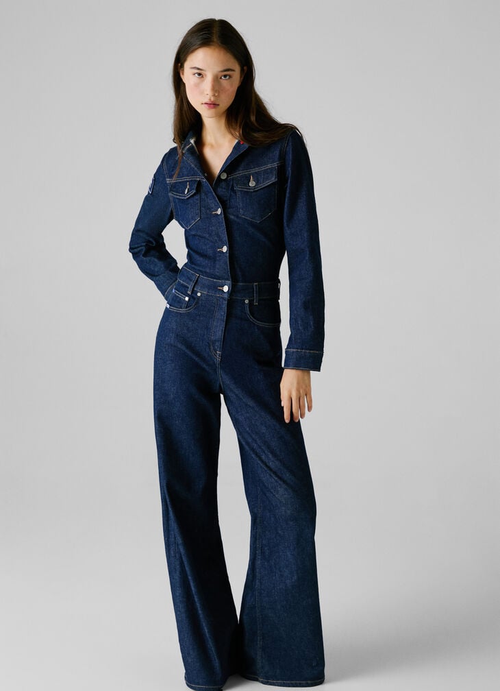 Pepe Jeans Regular Fit Denim Maxi Jumpsuit