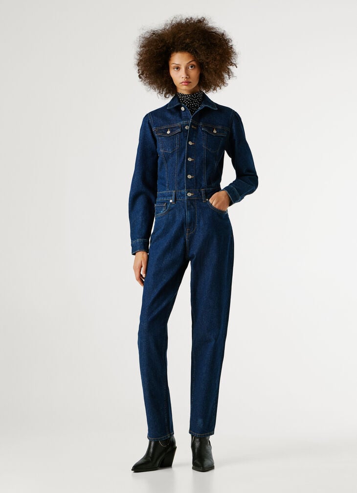 Pepe Jeans Regular Fit Denim Maxi Jumpsuit