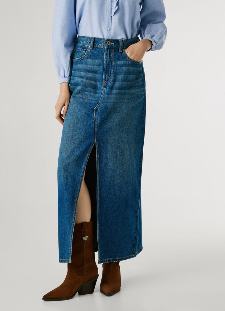 Pepe Jeans Regular Fit Denim Maxi Skirt