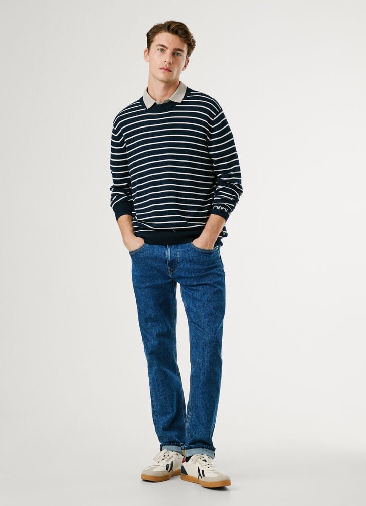 Pepe Jeans Regular Fit Striped Knit Jumper