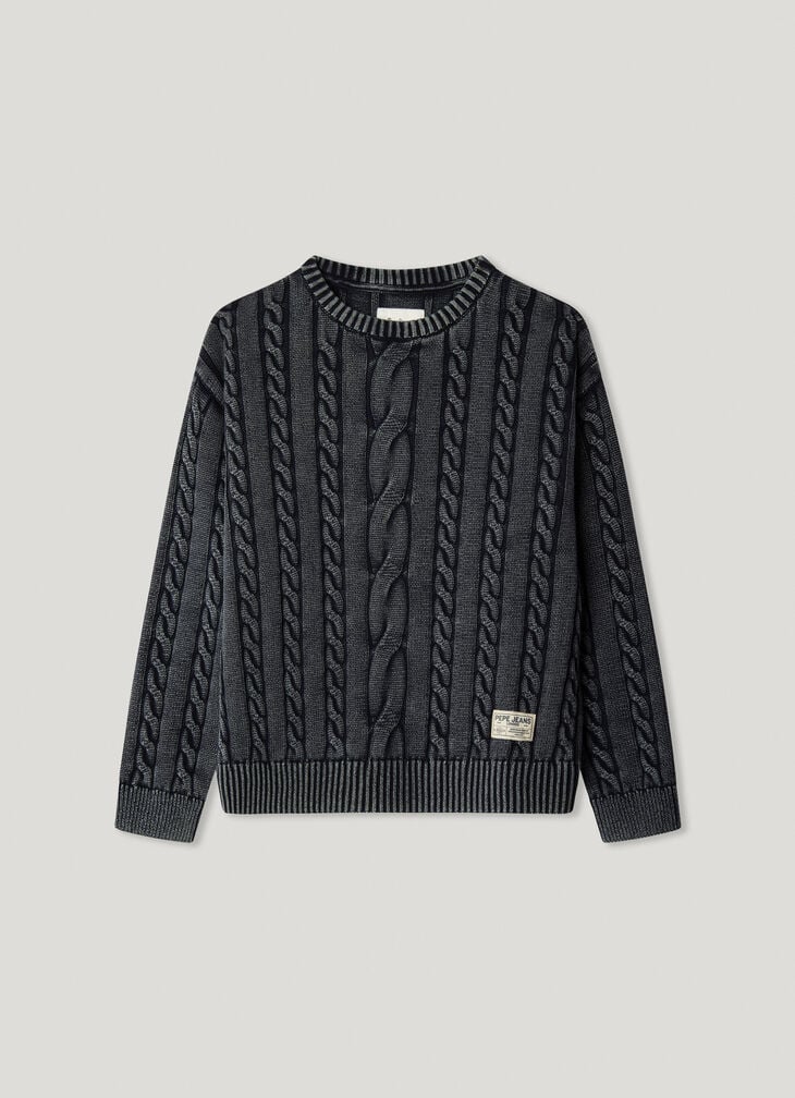 Pepe Jeans relaxed fit cable knit jumper