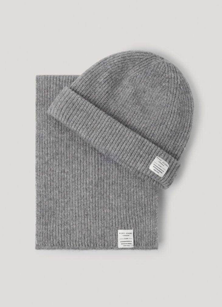 Pepe Jeans ribbed hat and scarf set