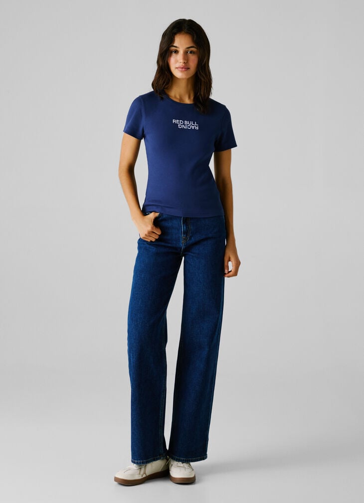 Pepe Jeans Ribbed Logo Print T-shirt