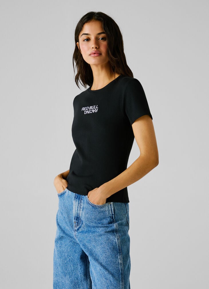 Pepe Jeans Ribbed Logo Print T-shirt