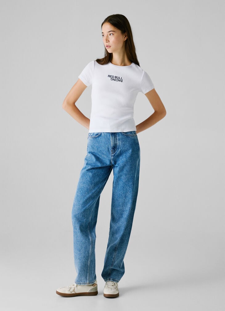 Pepe Jeans Ribbed Logo Print T-shirt