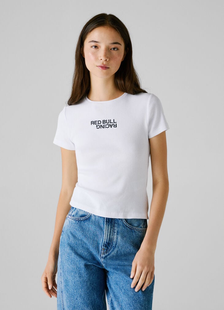 Pepe Jeans Ribbed Logo Print T-shirt
