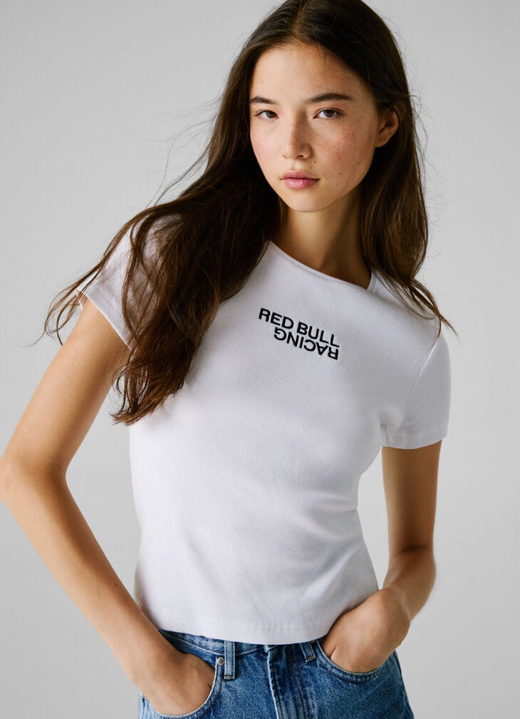 Pepe Jeans ribbed logo print t-shirt