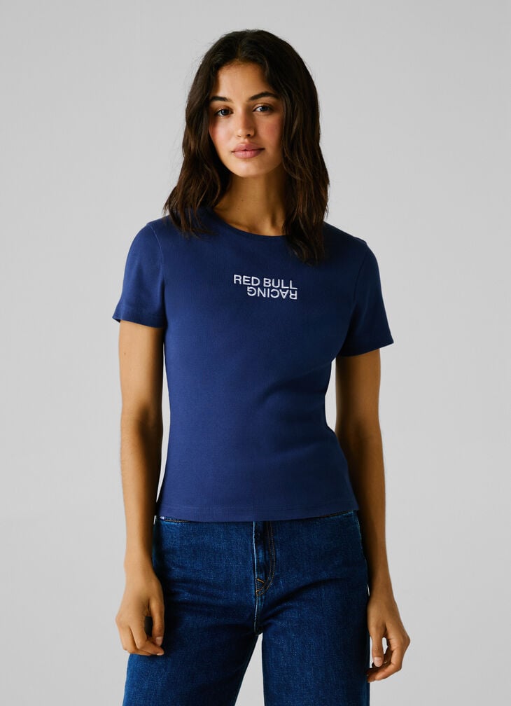 Pepe Jeans Ribbed Logo Print T-shirt