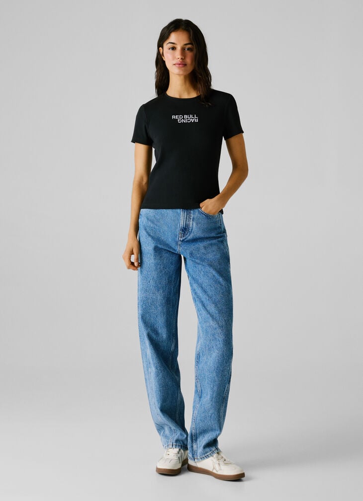 Pepe Jeans Ribbed Logo Print T-shirt