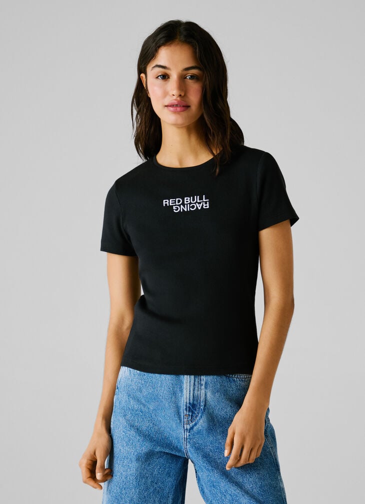 Pepe Jeans Ribbed Logo Print T-shirt