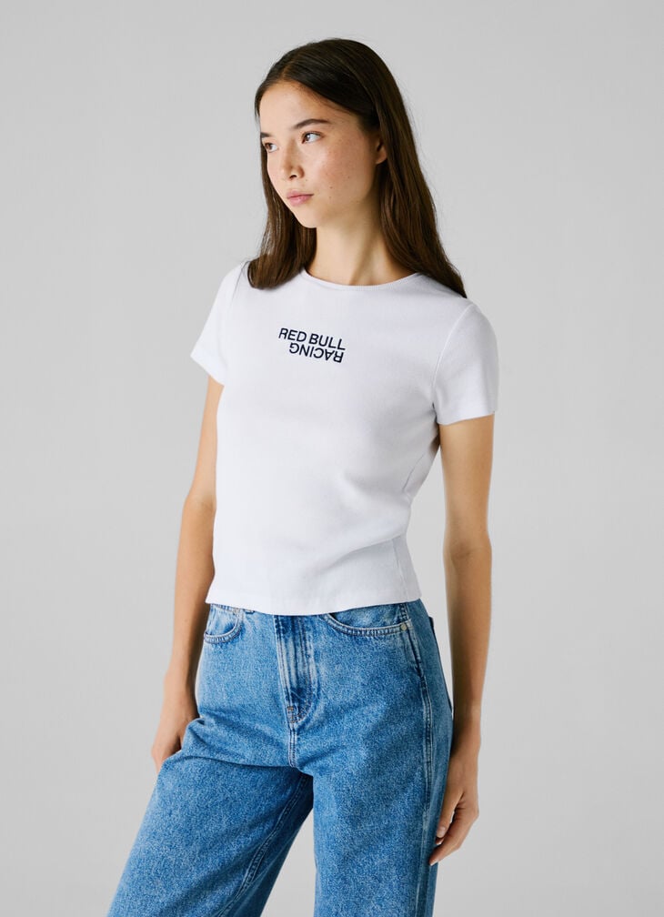 Pepe Jeans Ribbed Logo Print T-shirt