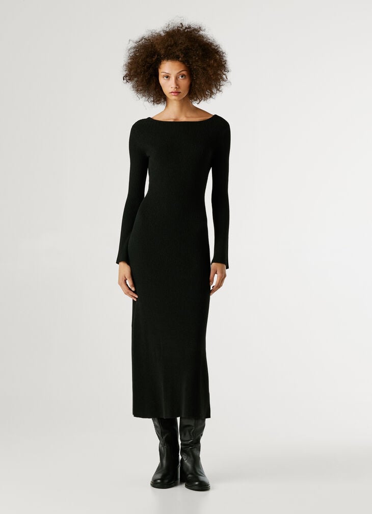 Pepe Jeans Ribbed Maxi Dress