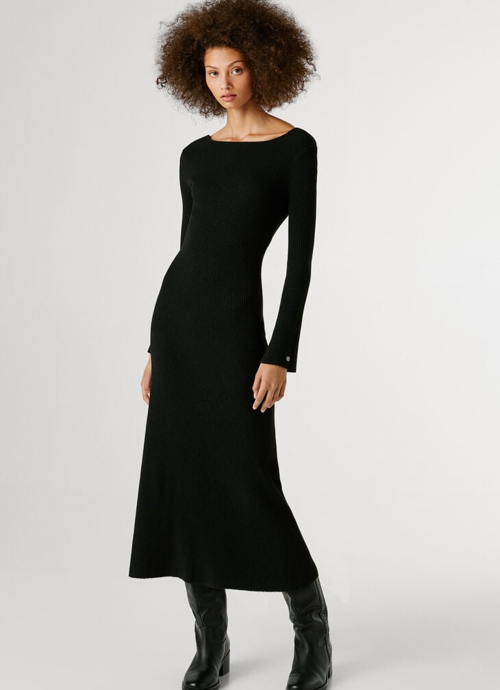 Pepe Jeans Ribbed Maxi Dress