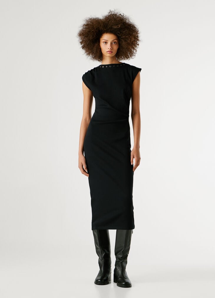 Pepe Jeans Ribbed Maxi Dress