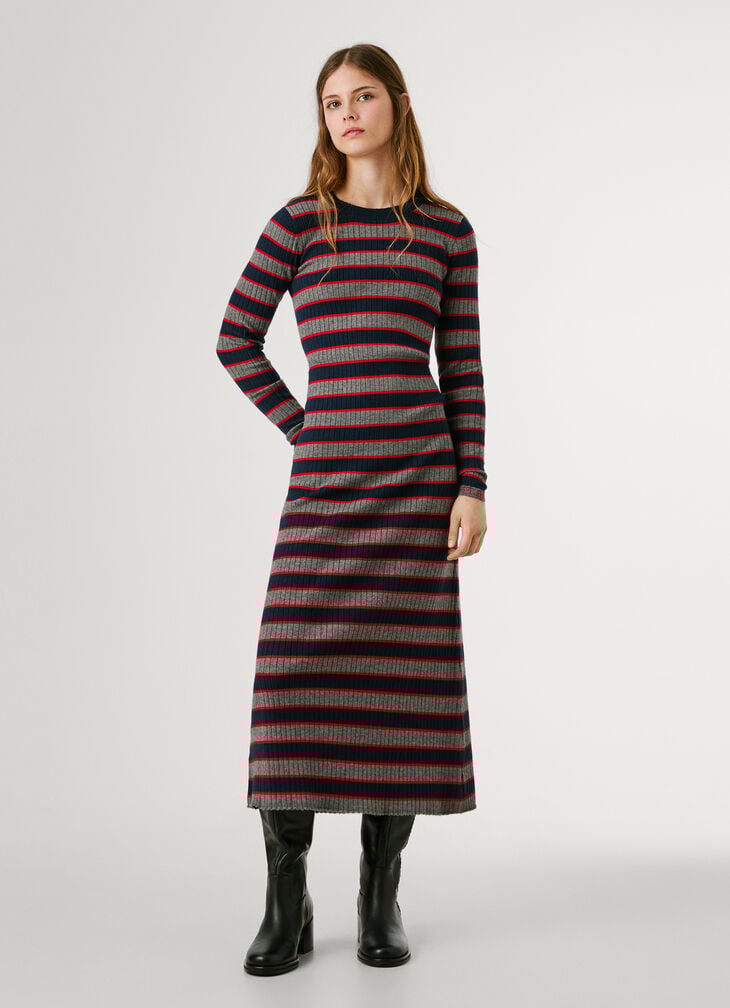 Pepe Jeans Ribbed Maxi Dress