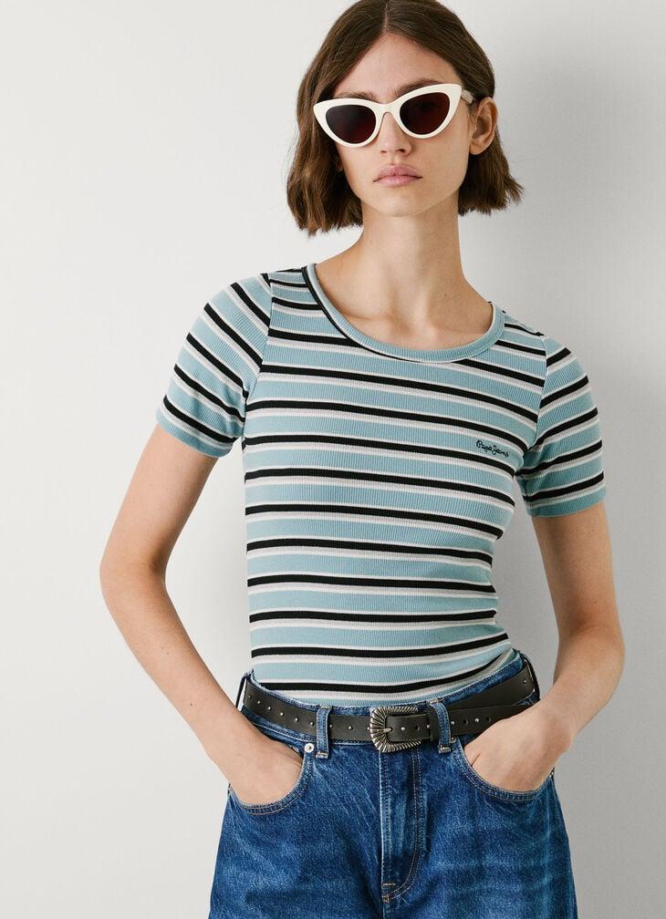 Pepe Jeans ribbed striped t-shirt