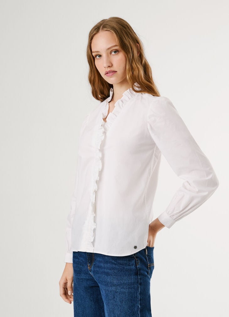 Pepe Jeans Ruffles Poplin Blouse