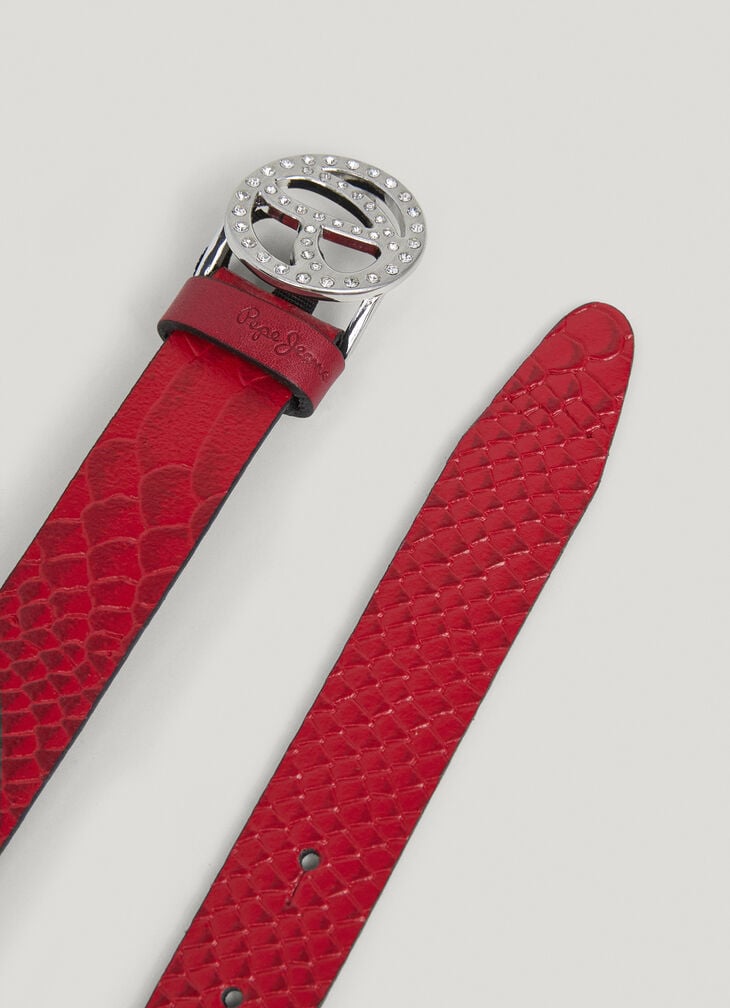Pepe Jeans Scales Effect Leather Belt