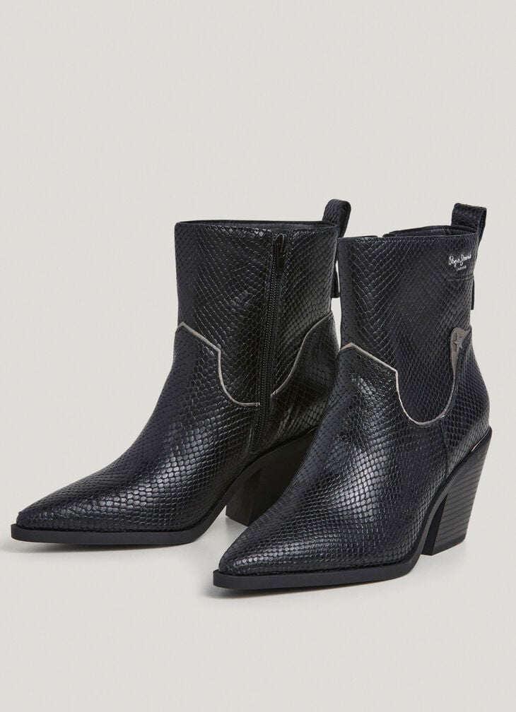 Pepe Jeans Scales Effect Leather Boots