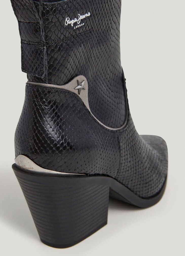 Pepe Jeans Scales Effect Leather Boots