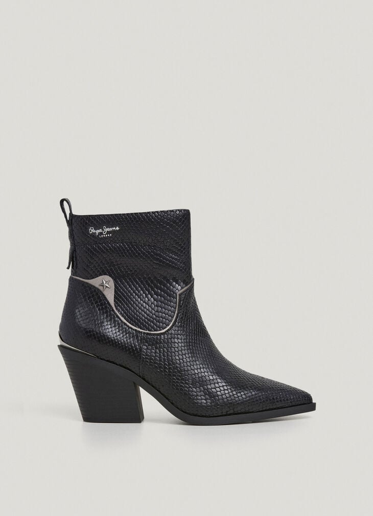 Pepe Jeans scales effect leather boots
