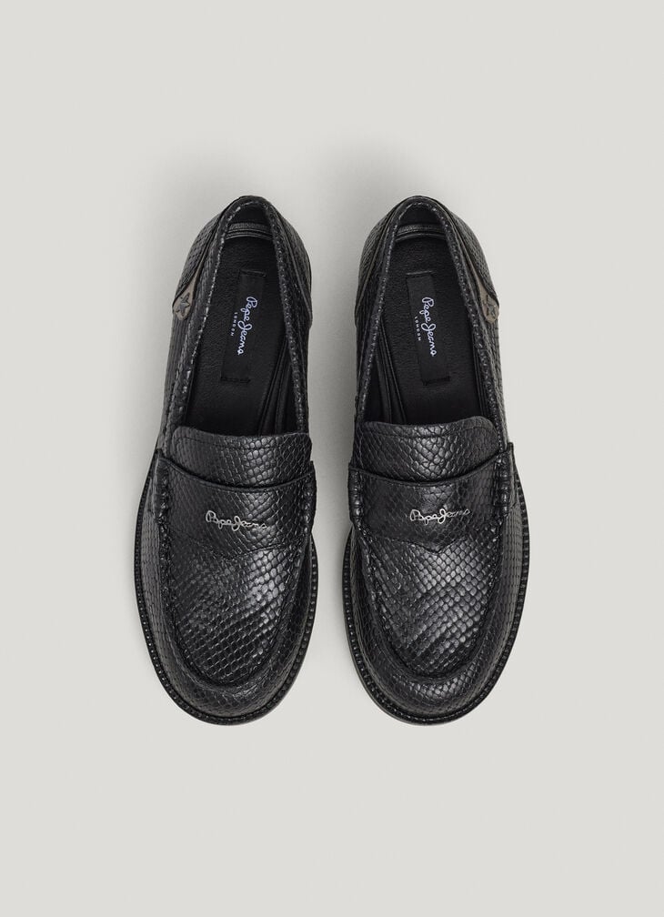 Pepe Jeans Scales Effect Leather Loafers