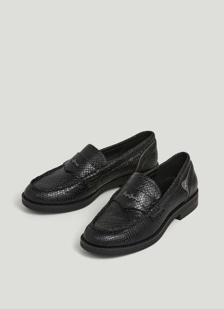 Pepe Jeans Scales Effect Leather Loafers