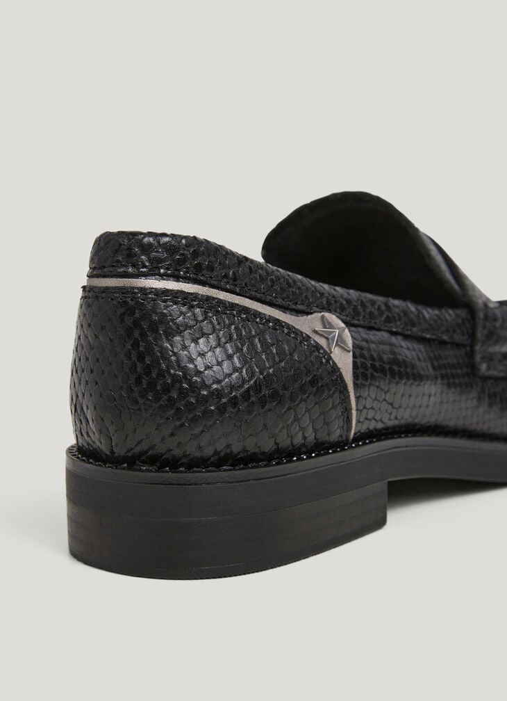 Pepe Jeans Scales Effect Leather Loafers