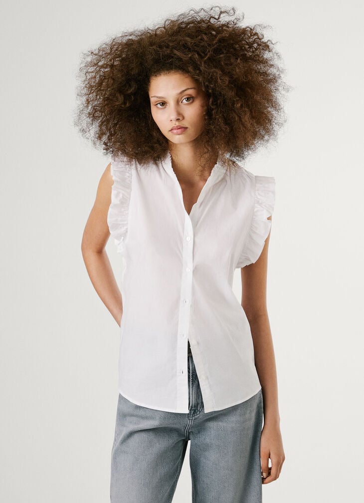Pepe Jeans short sleeve frilled shirt