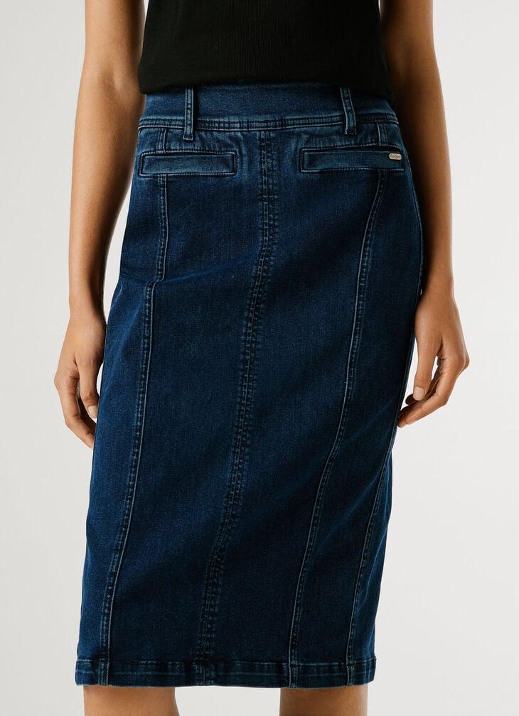 Pepe Jeans Slim Fit Denim Midi Skirt