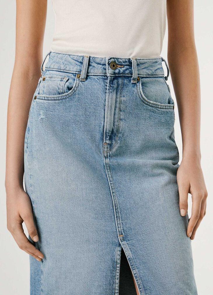 Pepe Jeans Slim Fit Denim Midi Skirt
