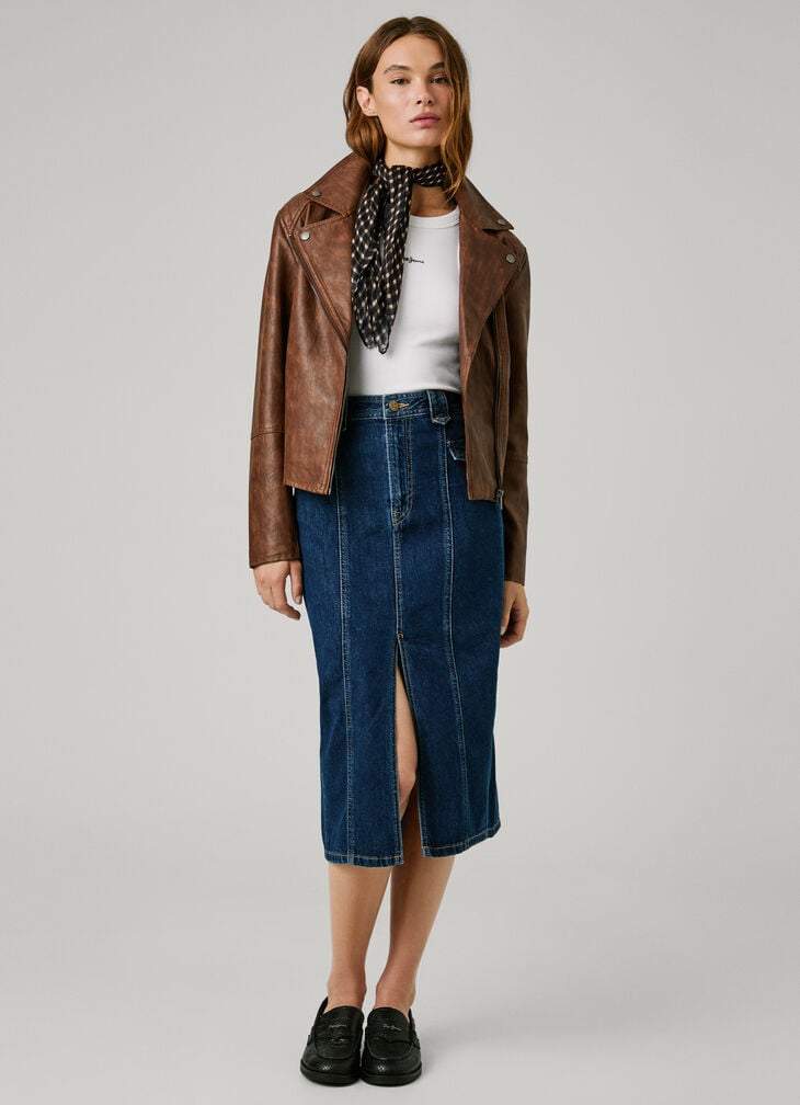 Pepe Jeans slim fit denim midi skirt