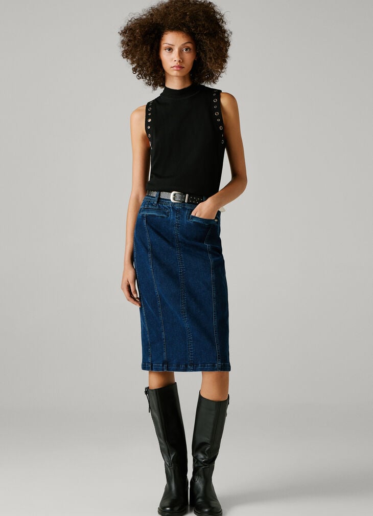 Pepe Jeans slim fit denim midi skirt