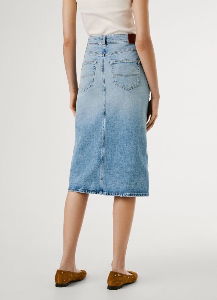 Pepe Jeans Slim Fit Denim Midi Skirt