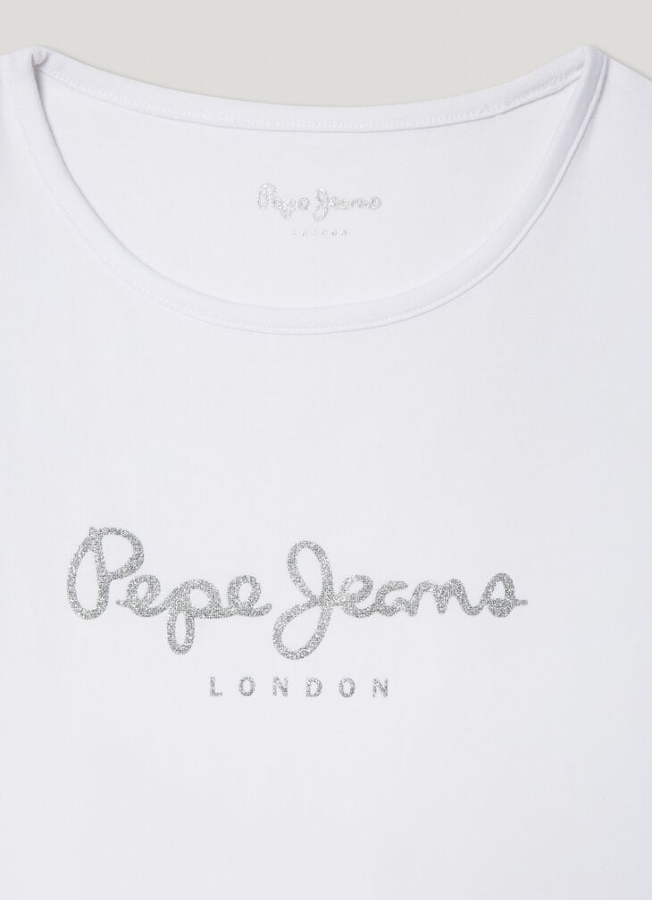 Pepe Jeans Slim Fit Glitter Logo T-shirt