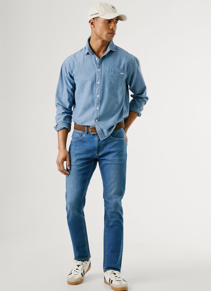 Pepe Jeans slim fit mid-rise jeans - track