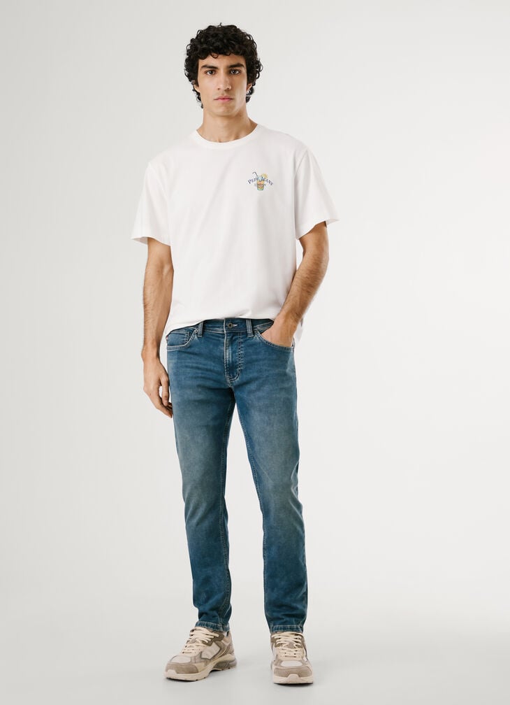 Pepe Jeans slim fit mid-rise jeans - track