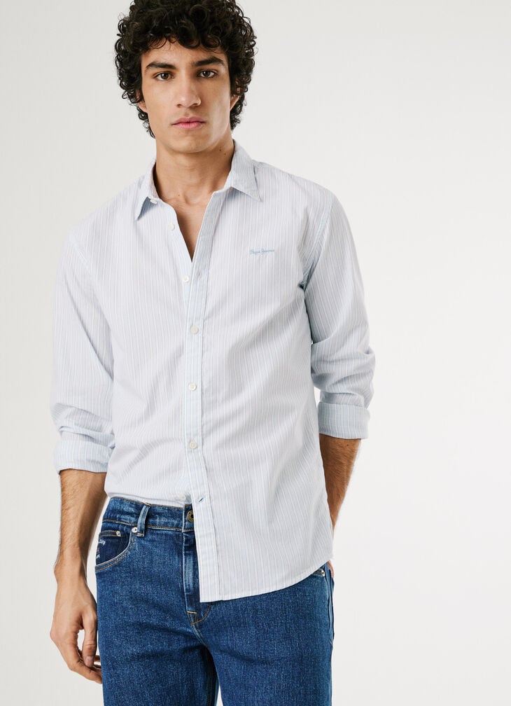 Pepe Jeans slim fit striped poplin shirt