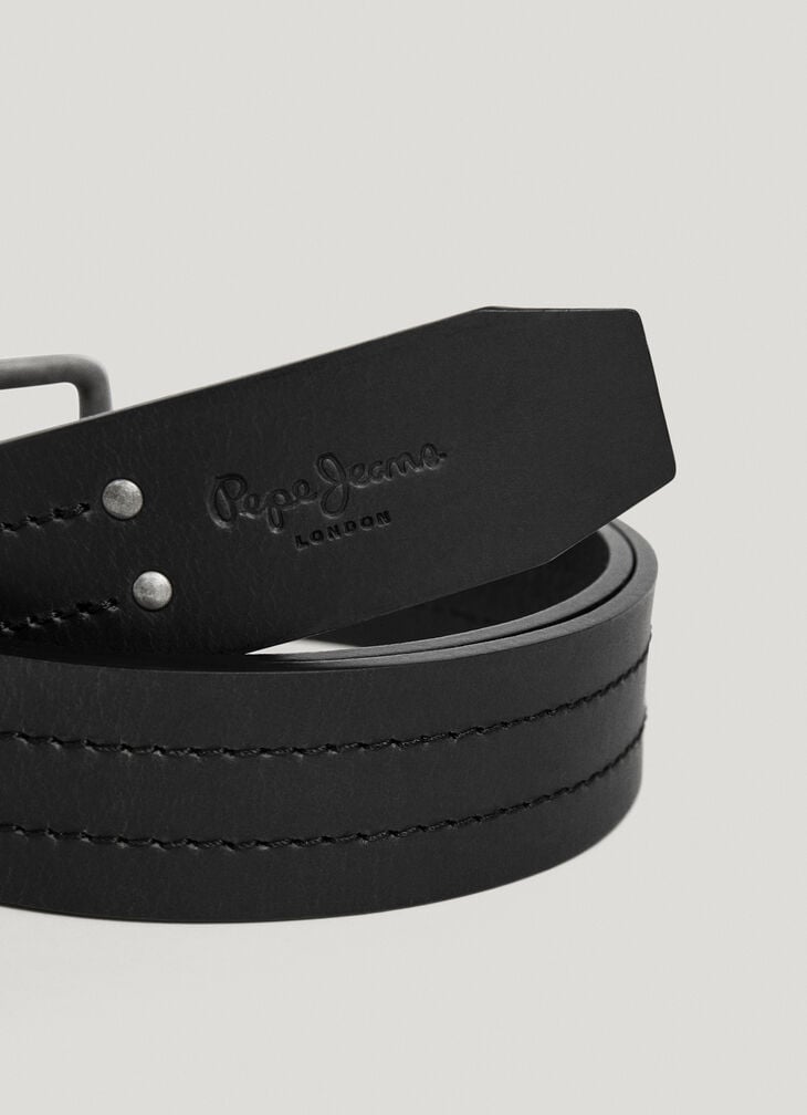 Pepe Jeans Square Buckle Cowhide Leather Belt