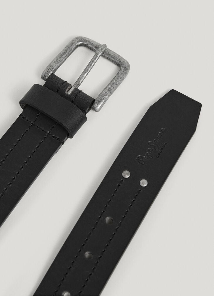 Pepe Jeans Square Buckle Cowhide Leather Belt